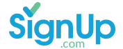 Sign up button for website signup.com.