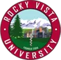 Rocky Vista University logo with mountains.