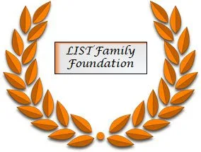A wreath with the words list family foundation in front of it.